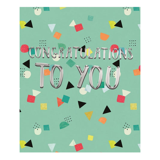 Embossed Text Design Open Congratulations Card