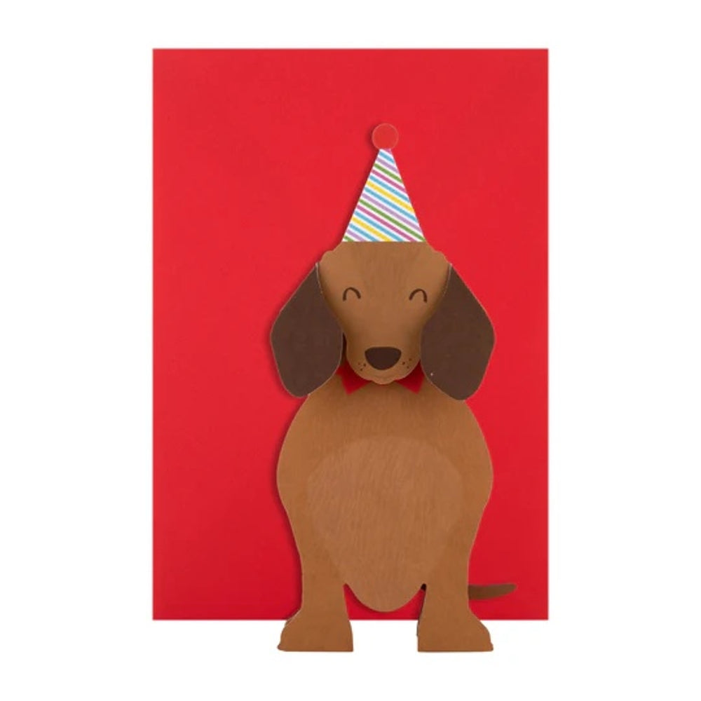 3D Pop-Up Sausage Dog Design Birthday Card