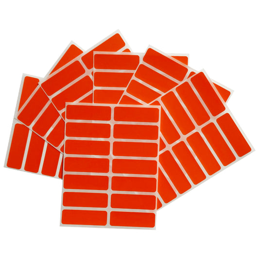 Pack of 490 Orange 12x38mm Rectangular Labels - Adhesive Stickers