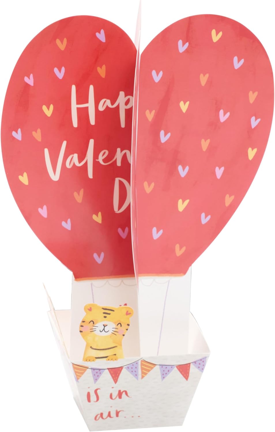 Pop Up Air Balloon Design Valentine's Day Card