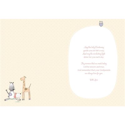 Church, Animals and Sentiment Verse Special Goddaughter Christening Congratulations Card