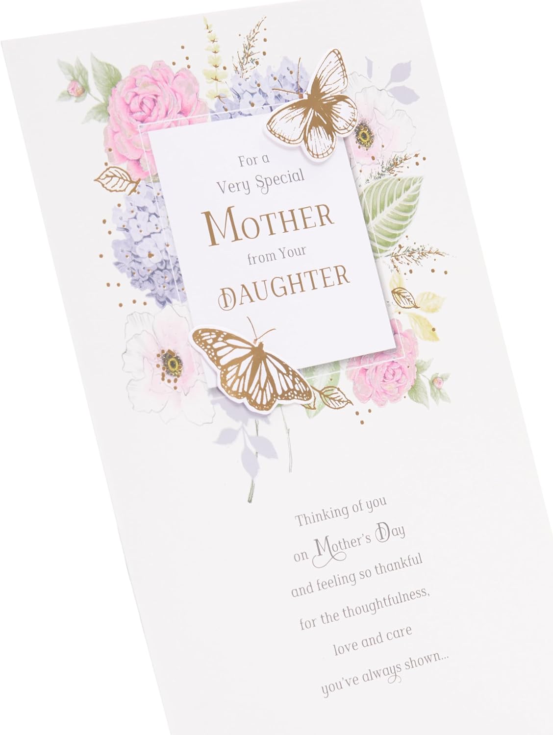 For A Special Mother From Your Daughter Floral Sentimental Design Mother's Day Card