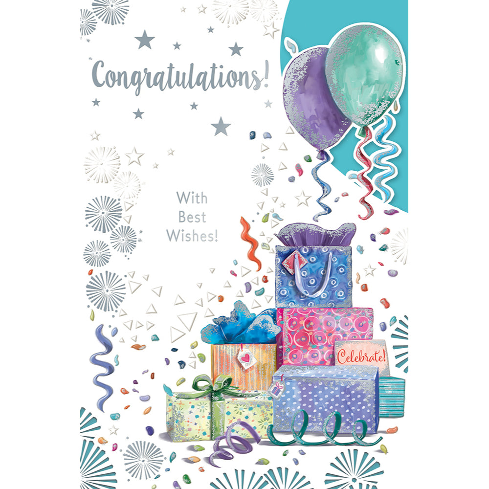 Congratulations With Best Wishes Open Celebrity Style Greeting Card