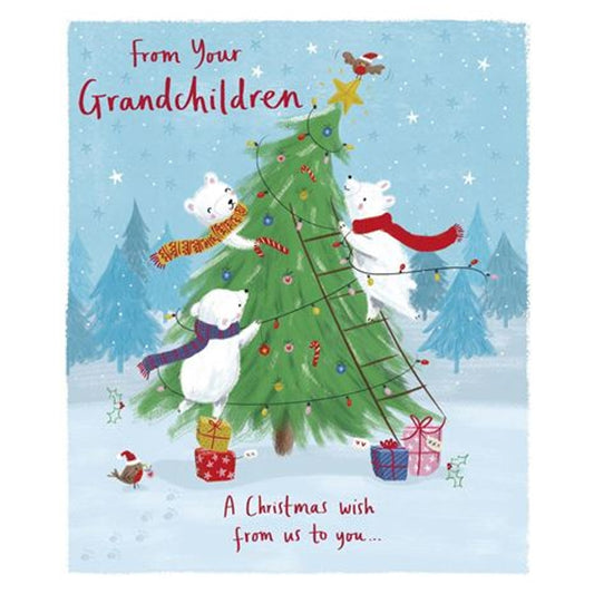 Cute Polar Bears & Tree Design from The Grandchildren Christmas Card