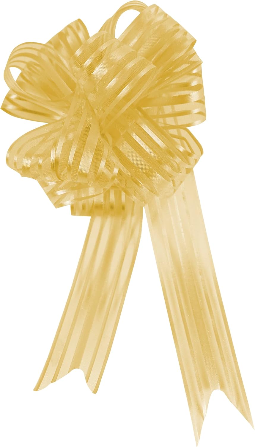 Gold Organza Pull Christmas Bow