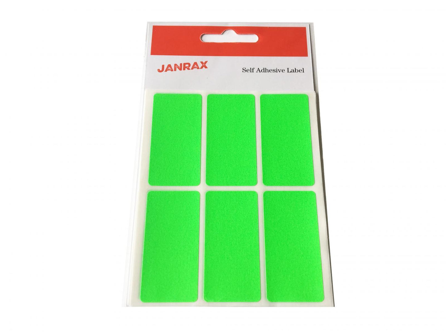 Pack of 120 Fluorescent Green 25x50mm Rectangular Labels - Adhesive Stickers