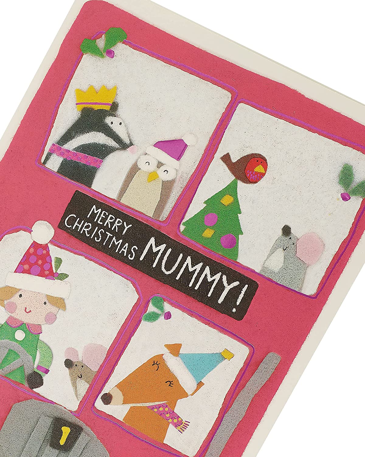 Mummy Christmas Card Double Decker Bus Design