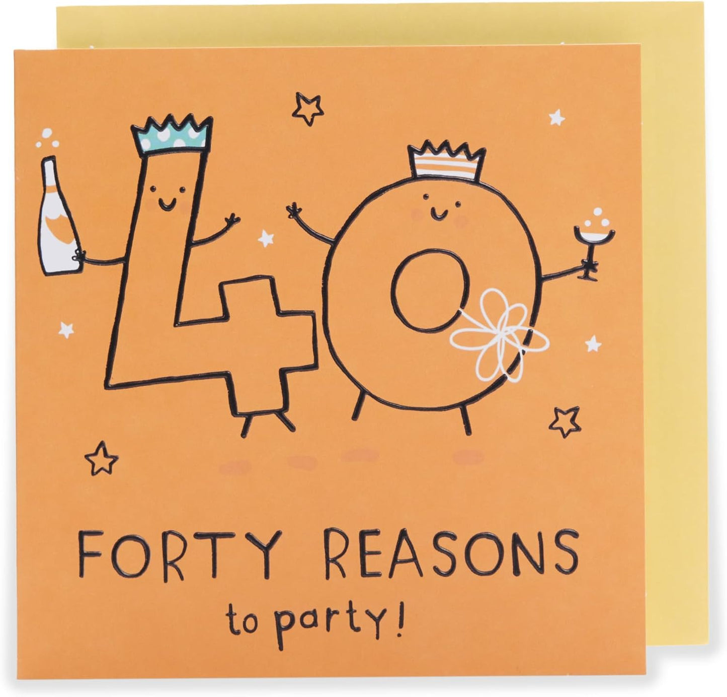 Orange Design 40th Birthday Card for Him/Her/Friend