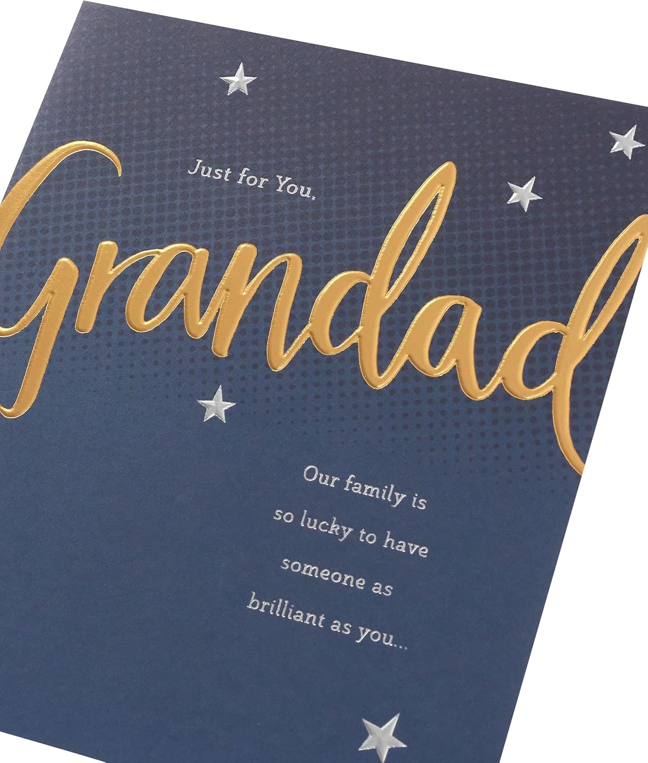 Gold Lettering With Stars Design Grandad Birthday Card