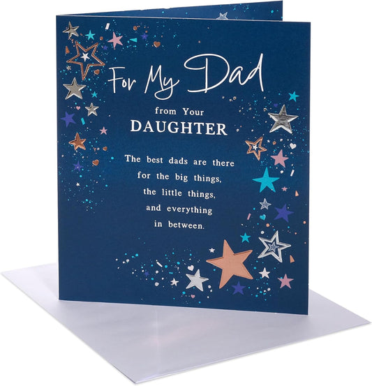 Starry Design Dad Birthday Card From Your Daughter