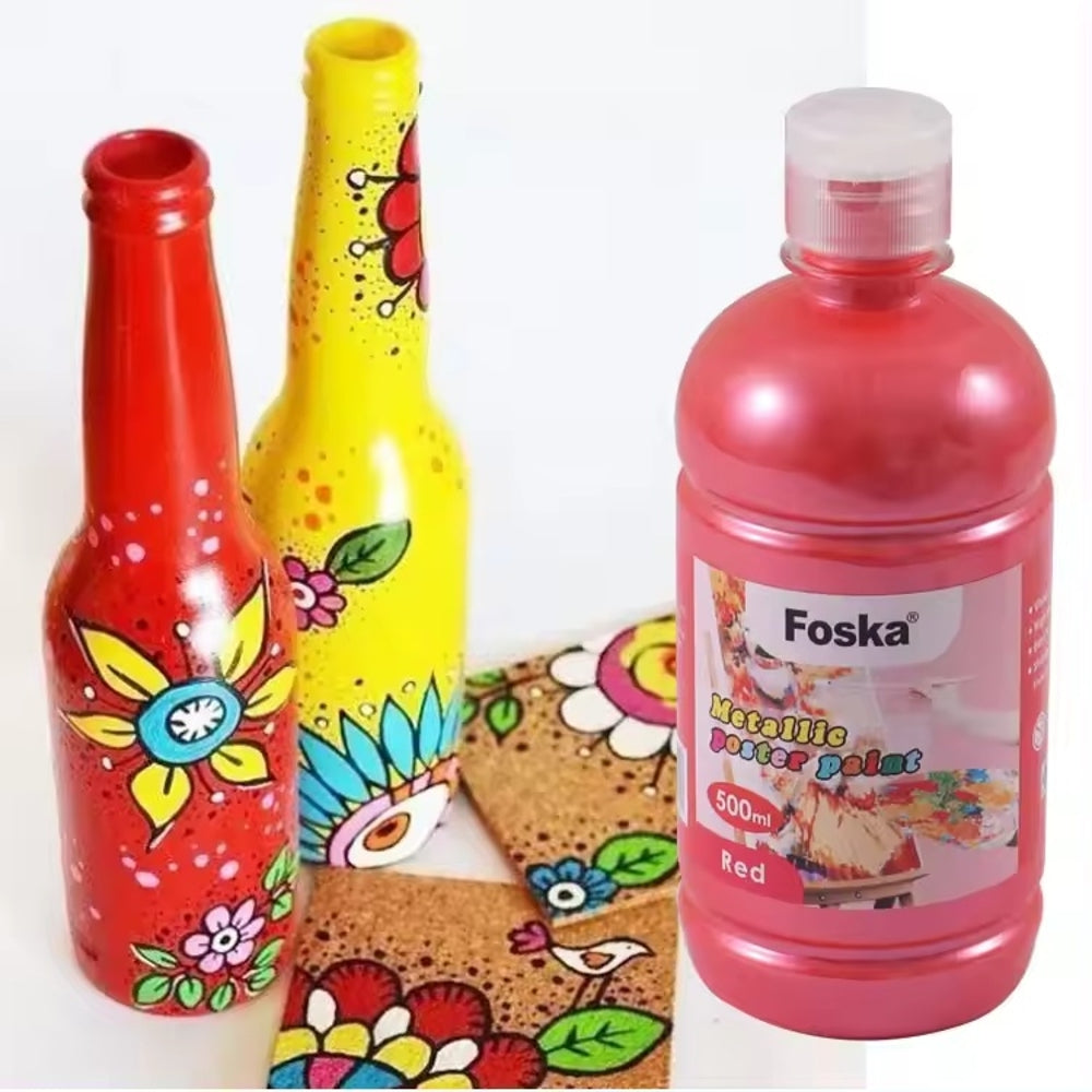 500ml Red Metallic Poster Paint