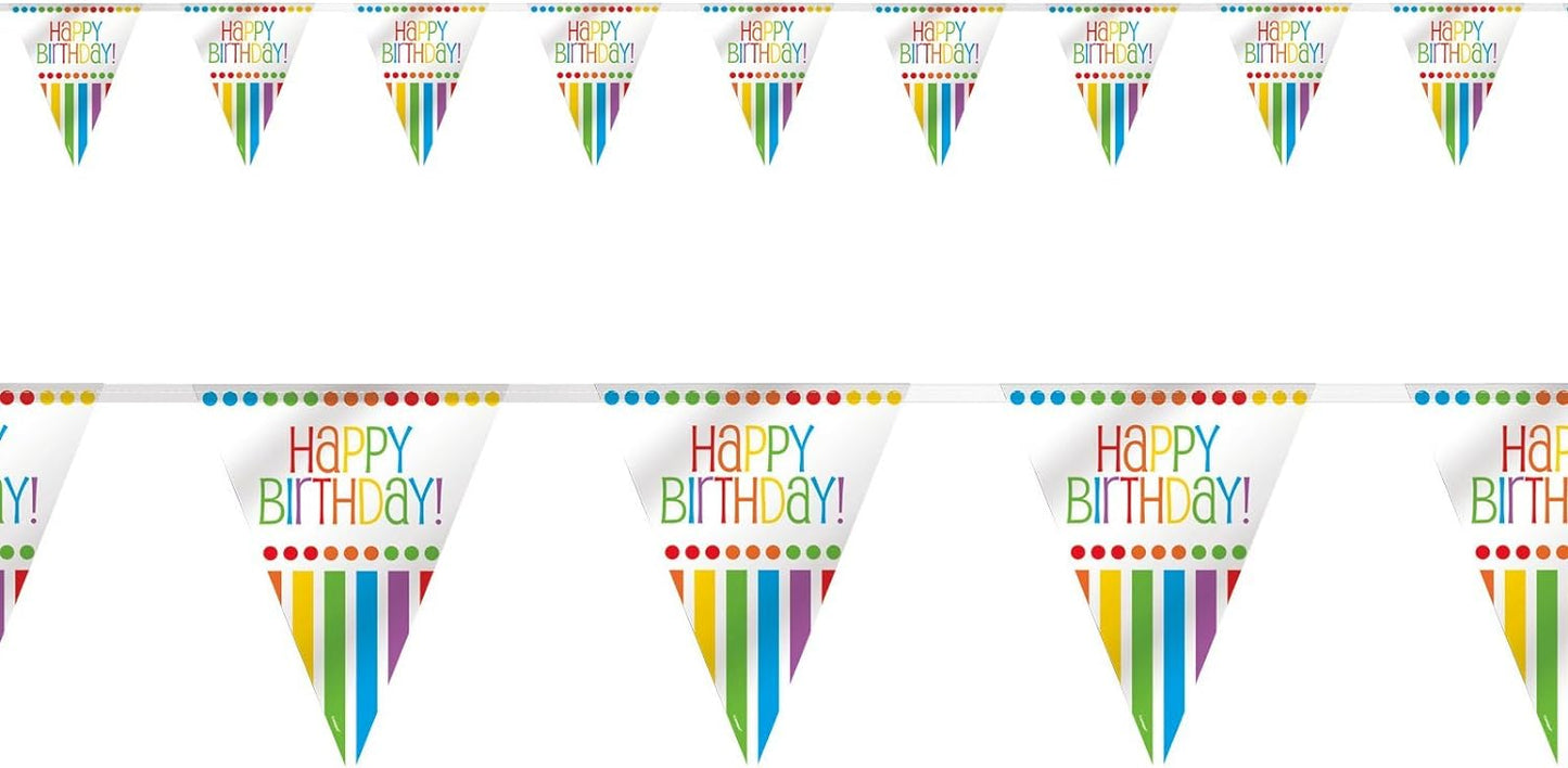 12ft Rainbow Birthday Flag Banner