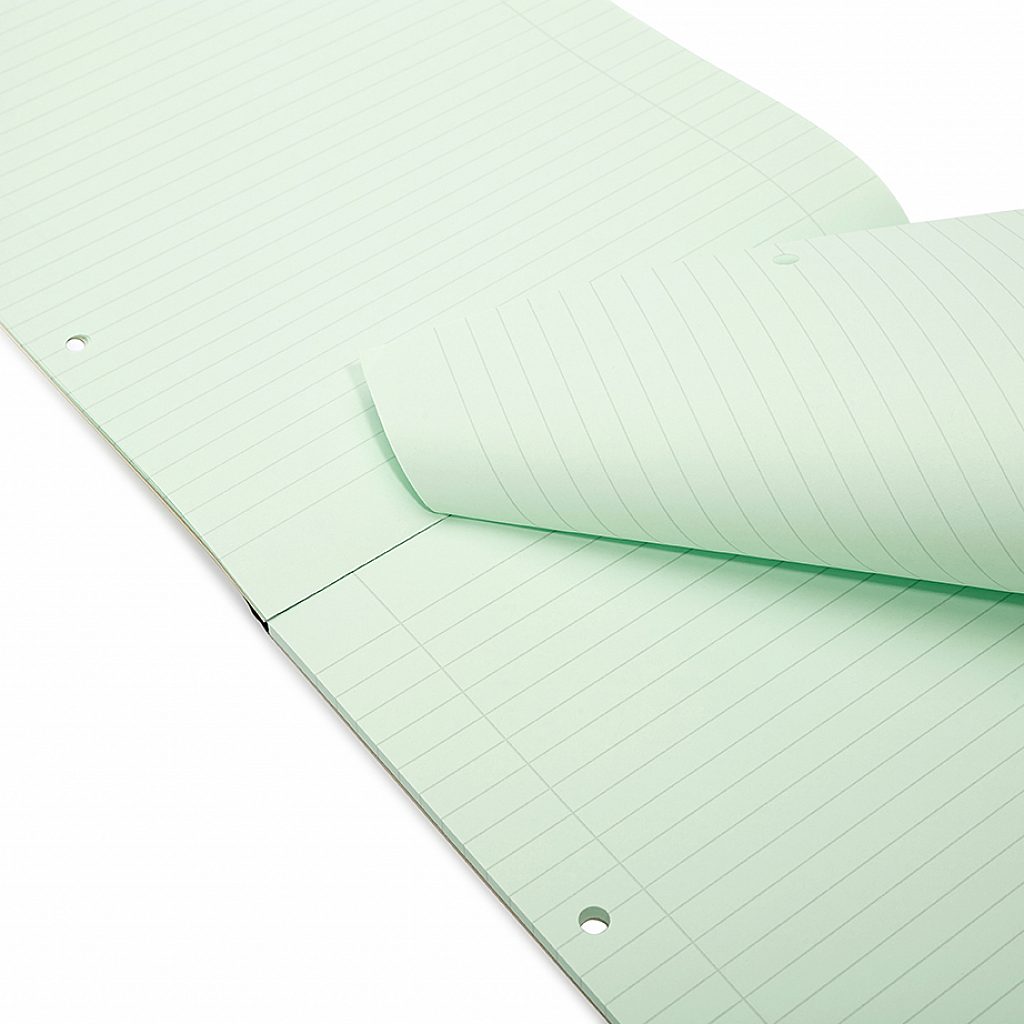 Pack of 6 Rhino A4 Green Paper 100 Page 8mm Lined with Margin Refill Pads