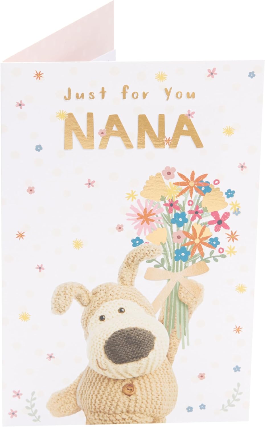 Boofle with Bouquet Nana Mother's Day Card