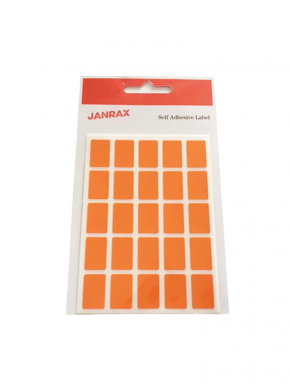 Pack of 625 Orange 12x18mm Rectangular Labels - Adhesive Stickers