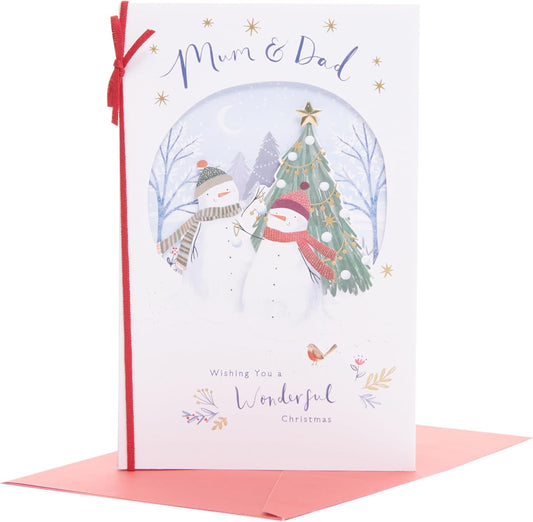 Wonderful Snowcouple Design Mum & Dad Christmas Card