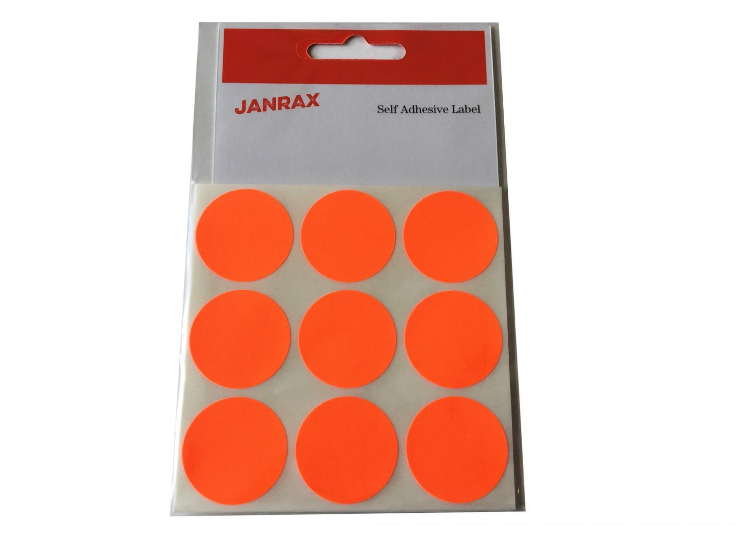 Pack of 180 Fluorescent Red 29mm Round Labels - Stickers