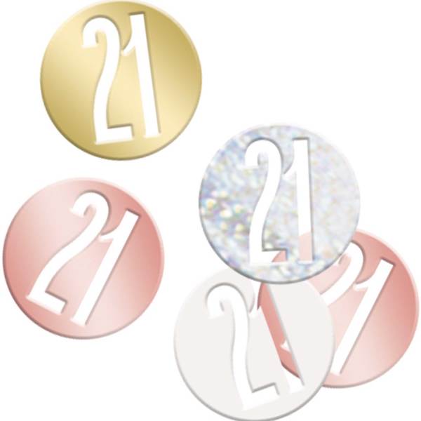 Birthday Rose Gold Glitz Number 21 Confetti 5oz