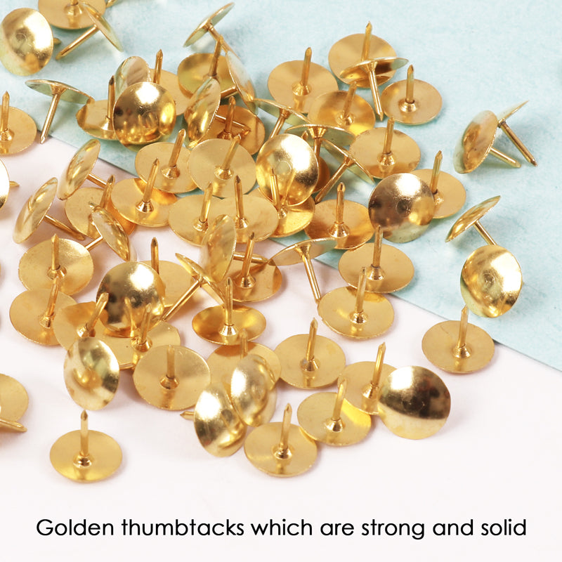 Pack of 1000 Golden Thumb Tack Push Pins