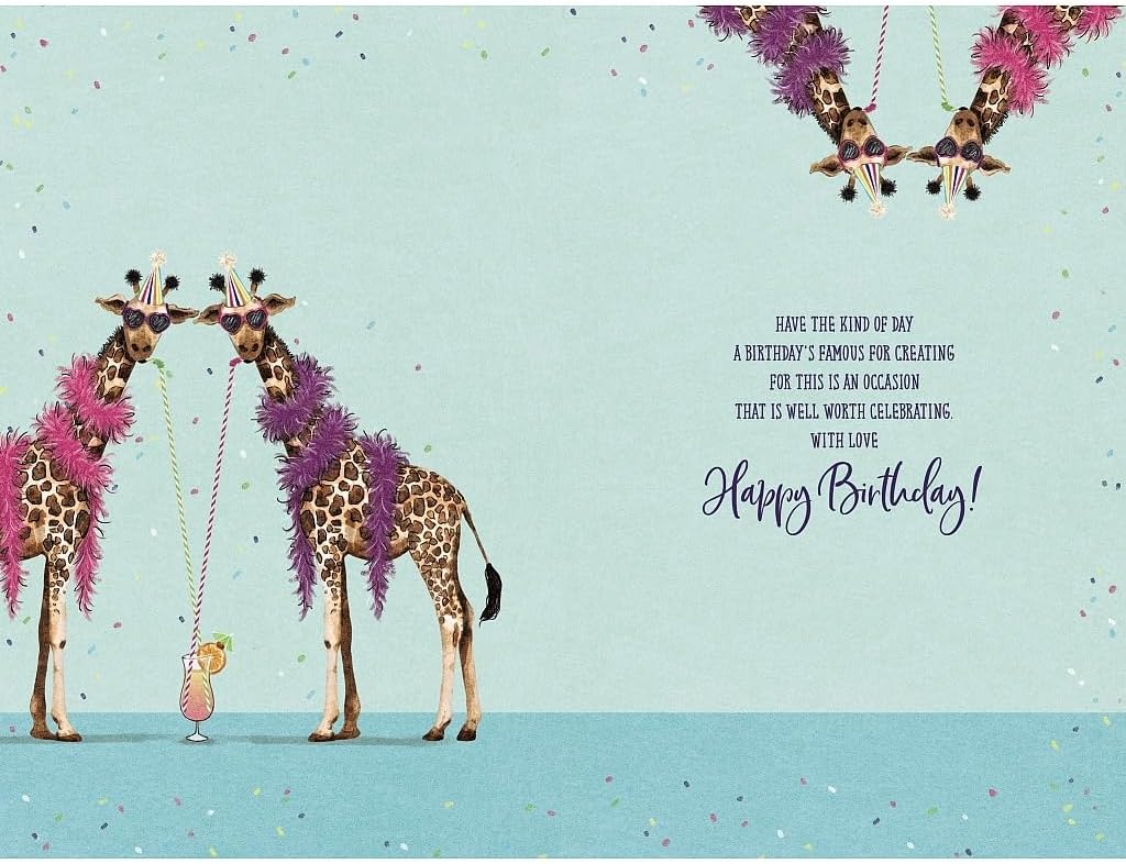 Party Giraffes Female Birthday Card