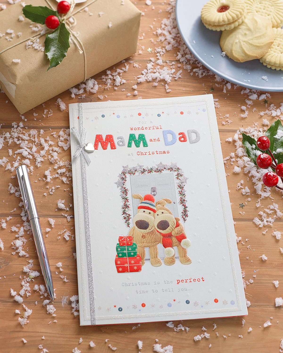 Wonderful Mam And Dad Lovely Boofles With Presents Design Christmas Card 