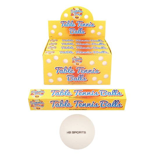 Pack of 6 White Table Tennis Balls