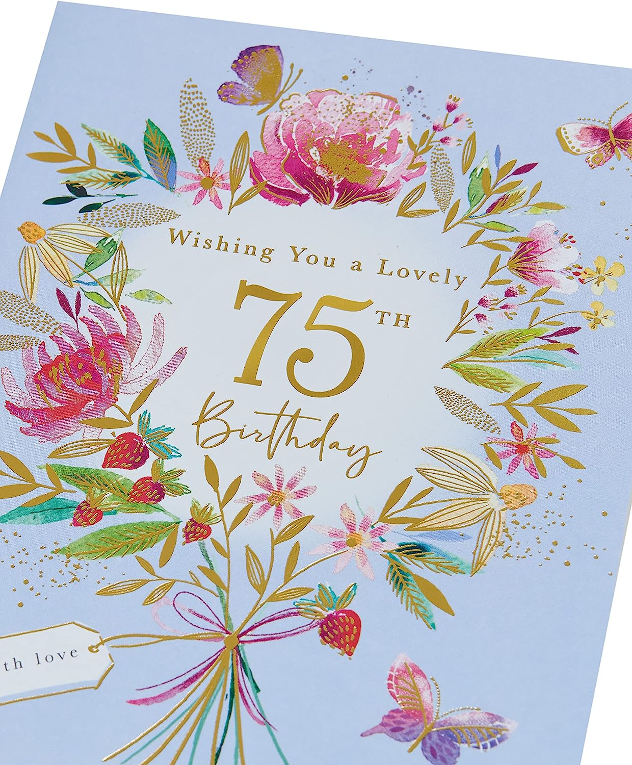 Floral Design 75th Birthday Card 