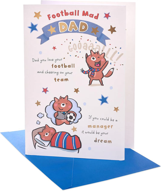 Football Mad Dad Birthday Card