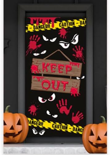 Keep Out Halloween Door Cover