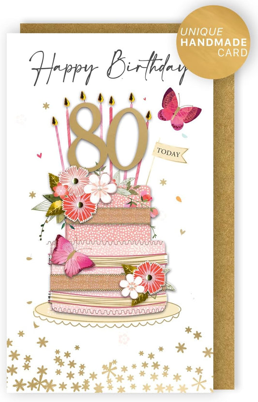 Sweet Surprise Hand-Finished 80th Birthday Card