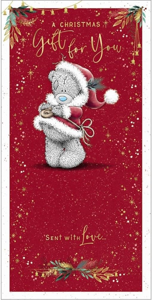 Bear Wearing Santa Outfit Money Wallet Christmas Card