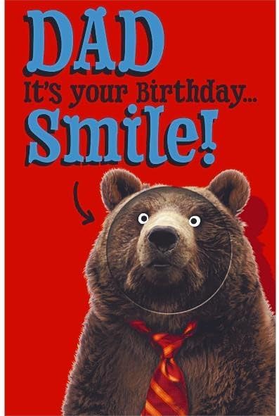 Funny Bear Smile Design Dad Birthday Card