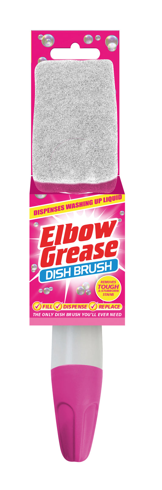 Single Elbow Grease Pink Dish Brush