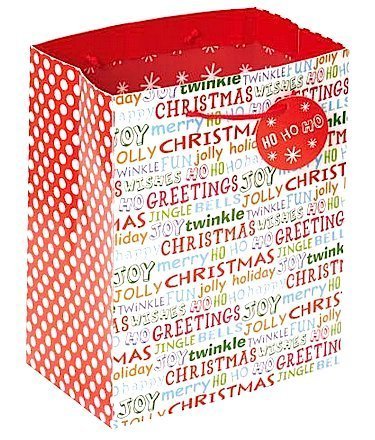 Bright Fun Lettering Large Christmas Gift Bag 