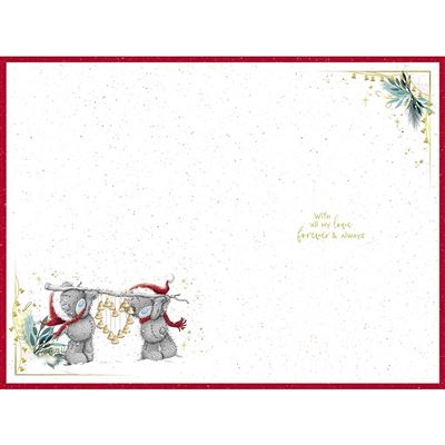 Bears Sitting With Bells Fiancé Christmas Card