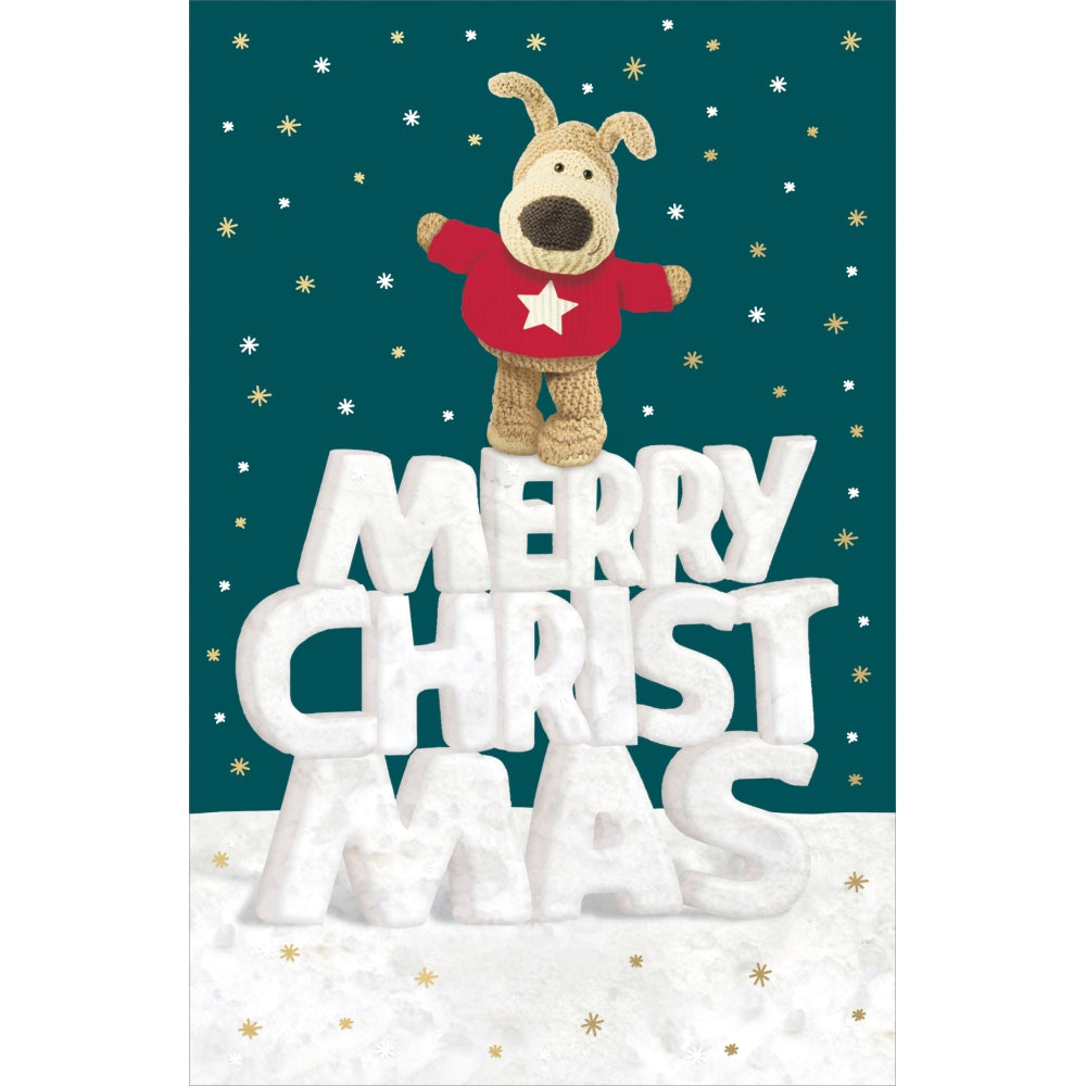 Boofle Standing on Lettering Christmas Card