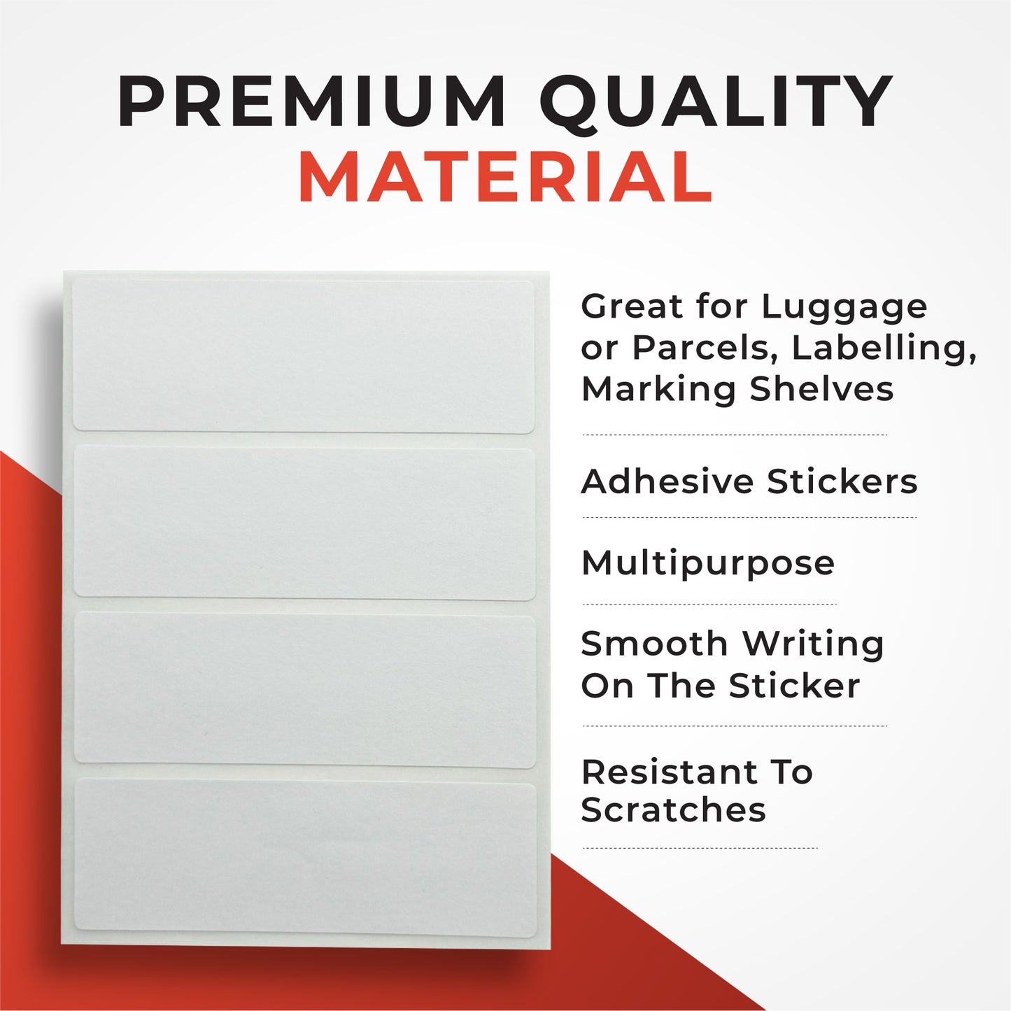 Pack of 2940 White 9x16mm Rectangular Labels - Adhesive Stickers