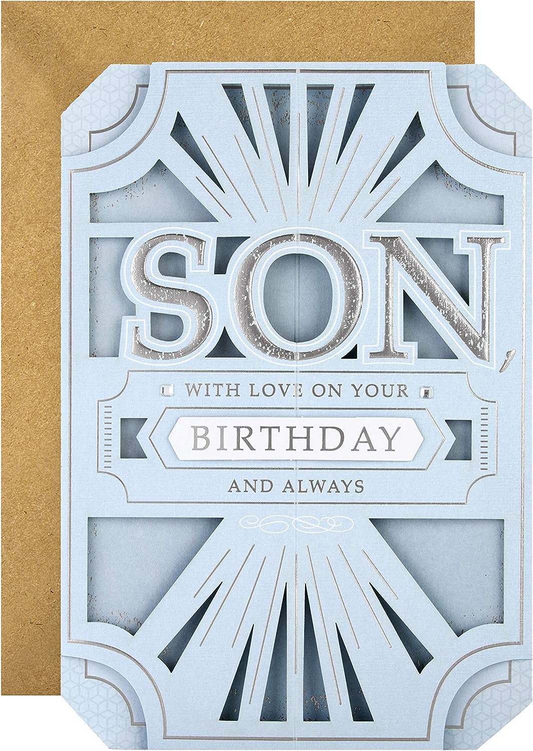 Son Birthday Card Classic Laser Cut 3D Design 