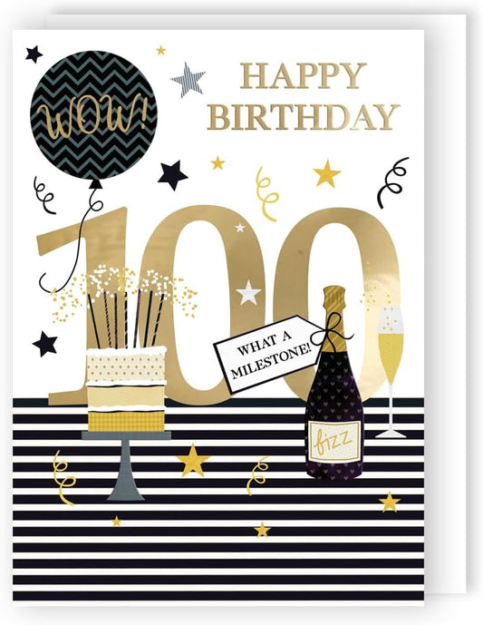 Happy Century! What A Milestone 100th Contemporary Birthday Card