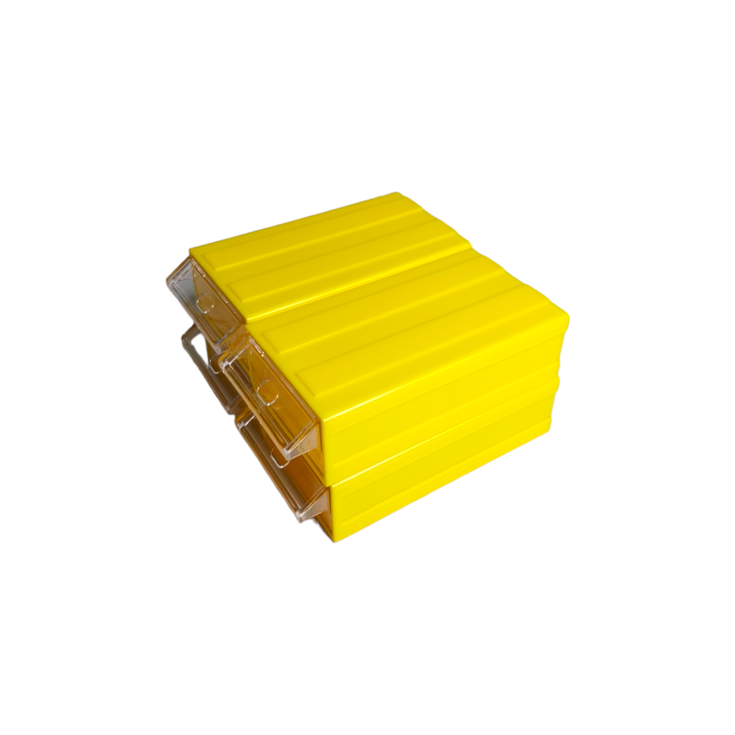 Yellow Stackable Plastic Storage Drawers L183xW110xH61mm with Removable Compartments