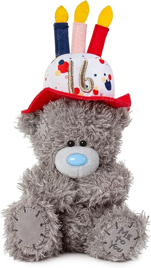 Me To You Bear with Cake Hat 16th Birthday Plush