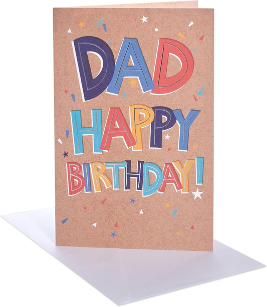 Colourful Text Design Dad Birthday Card