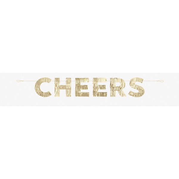 Modern Christmas "Cheers" Gold Foil Fringe Letter Banner 4ft