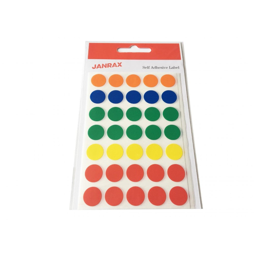 Pack of 700 Assorted Colour 13mm Round Labels - Stickers