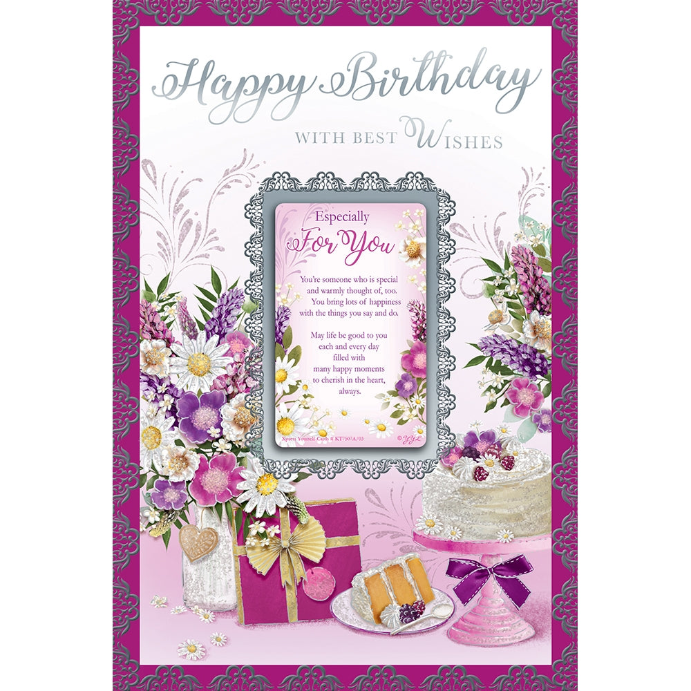 Happy Birthday With Best Wishes Open Keepsake Treasures Greeting Card