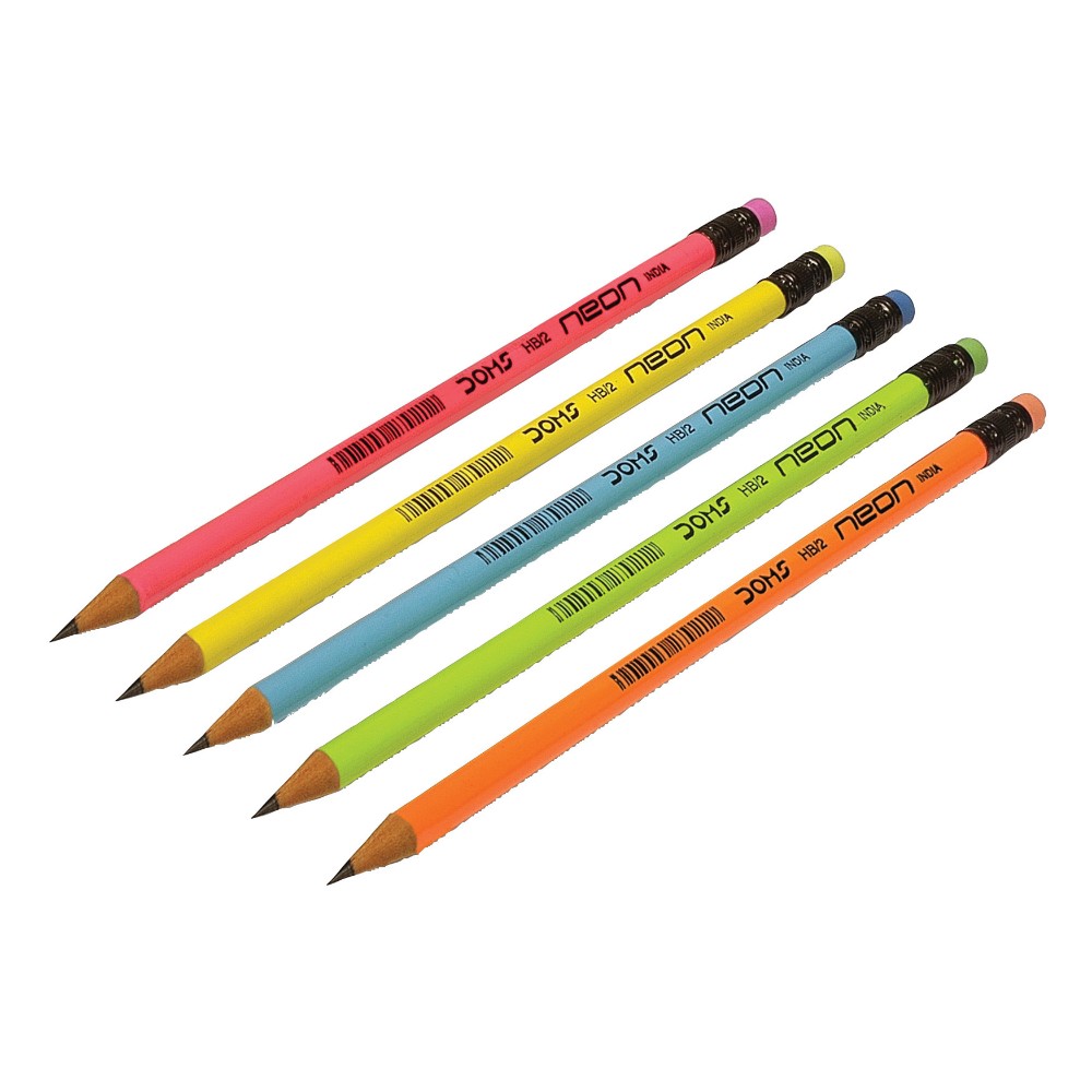 Pack of 12 Doms Neon Rubber Tipped Graphite Pencils