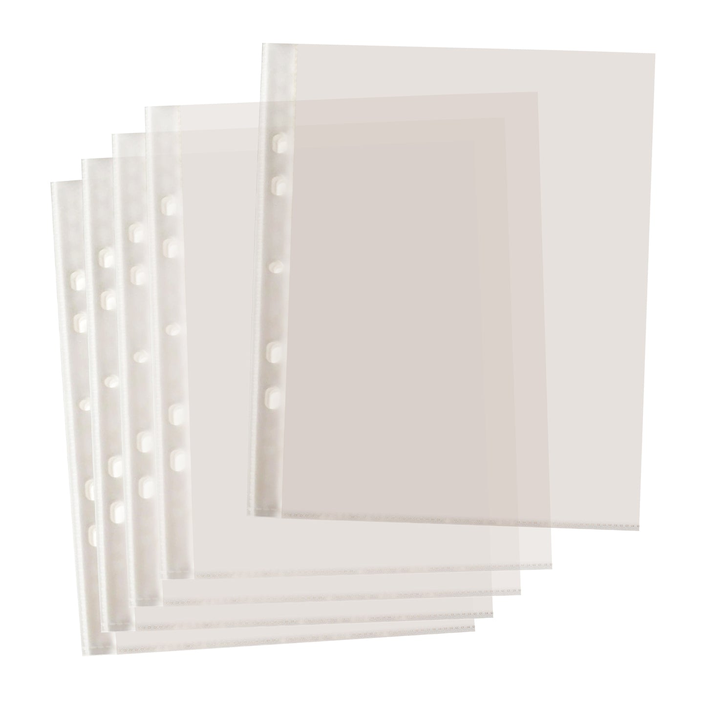 Pack of 100 A5 Glass Clear Punched Pockets by Janrax