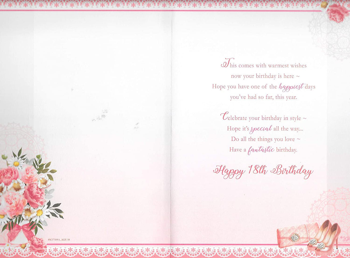 On Your 18th Birthday Female Keepsake Treasures Greeting Card