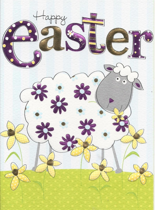 Wishing You a Wonderful Time Easter Cute Sheep Greeting Card