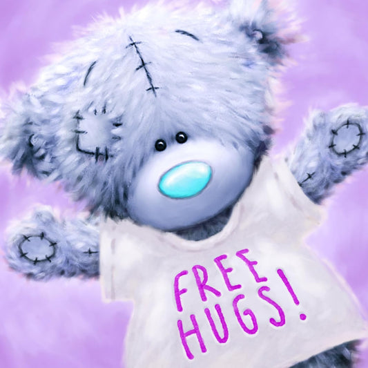 Bear in Hugs Free T shirt Open Blank Card